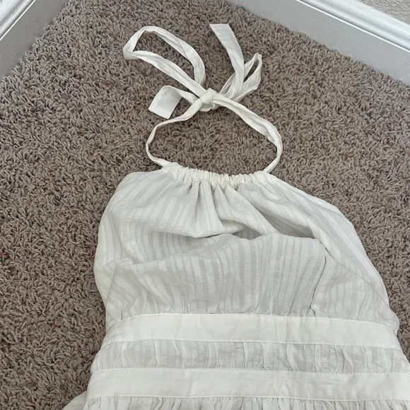 Wild Fable White Sleeveless Halter Mini Dress open back sun dress 100% cotton - Picture 2 of 8